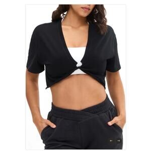 BUFFBUNNY COLLECTION Slouchy Twist Tee Onyx Black Medium NWT